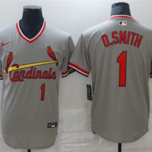 St. Louis Cardinals #1 Ozzie Smith Grey Stitched MLB Jersey