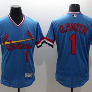 St. Louis Cardinals #1 Ozzie Smith Light Blue Flexbase Collection Cooperstown Stitched MLB Jersey