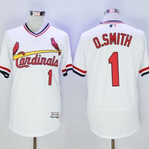 St. Louis Cardinals #1 Ozzie Smith White Flexbase Collection Cooperstown Stitched MLB Jersey