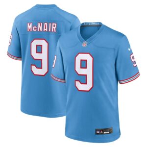 Steve McNair Tennessee Titans Oilers Throwback Retired Player Game Jersey - Light Blue