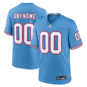 Tennessee Titans Oilers Throwback Custom Game Jersey - Light Blue