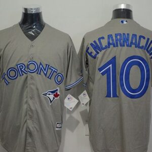 Toronto Blue Jays #10 Edwin Encarnacion Grey Cool Base Stitched MLB Jersey