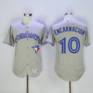 Toronto Blue Jays #10 Edwin Encarnacion Grey Flexbase Collection Stitched MLB Jersey