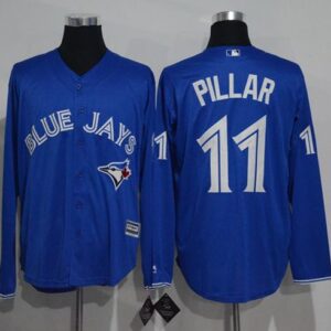 Toronto Blue Jays #11 Kevin Pillar Blue Cool Base Long Sleeve Stitched MLB Jersey