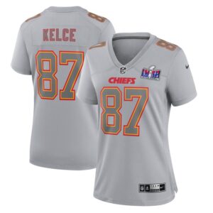 Travis Kelce Kansas City Chiefs Women Super Bowl LVIII Atmosphere Fashion Game Jersey - Gray