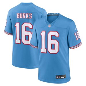 Treylon Burks Tennessee Titans Oilers Throwback Alternate Game Player Jersey - Light Blue