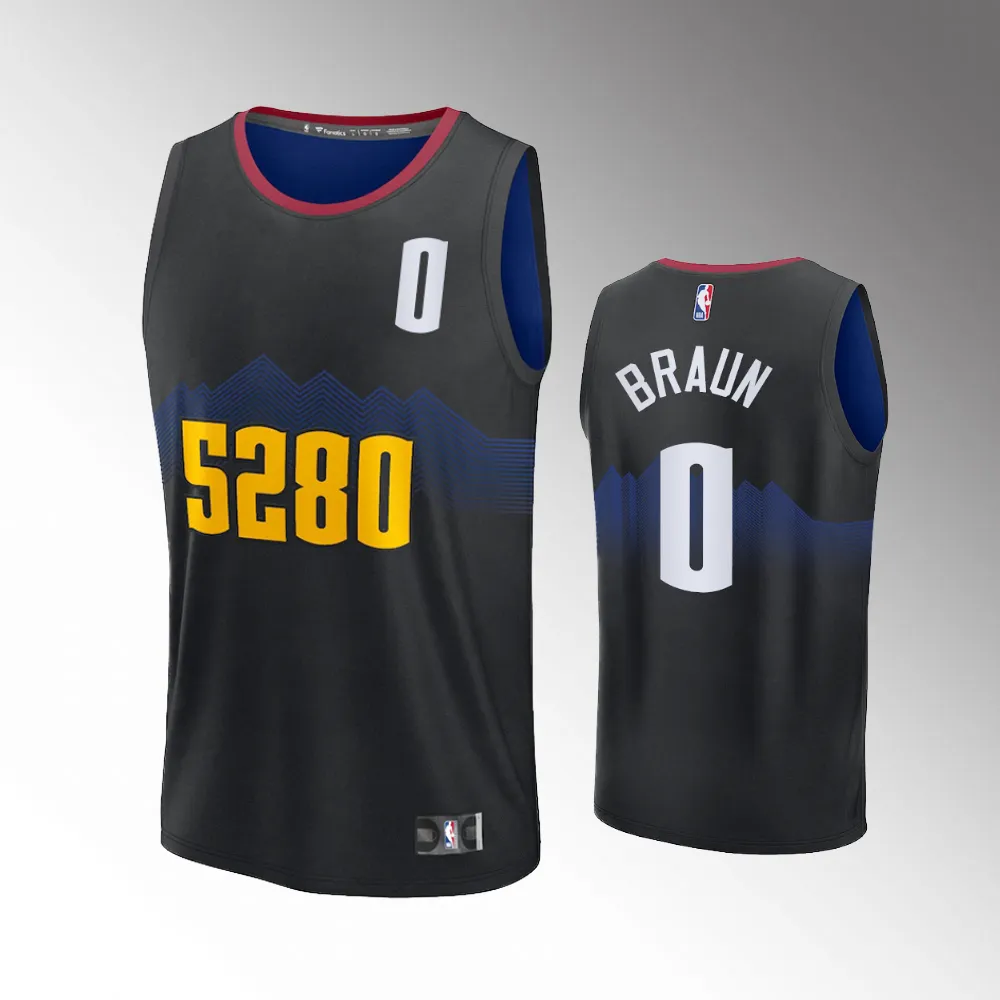 Unisex #0 Christian Braun Denver Nuggets Fast Break 2023-24 City Edition Black Jersey