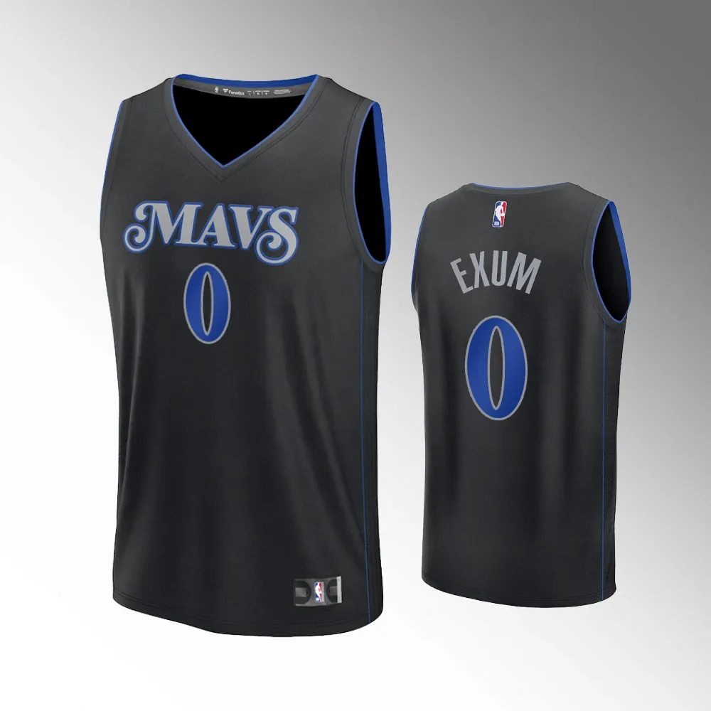 Unisex #0 Dante Exum Dallas Mavericks Fast Break 2023-24 City Edition Black Jersey