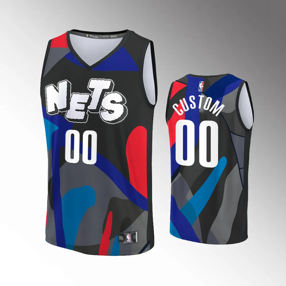 Unisex #00 Custom Brooklyn Nets Fast Break 2023-24 City Edition Black Jersey