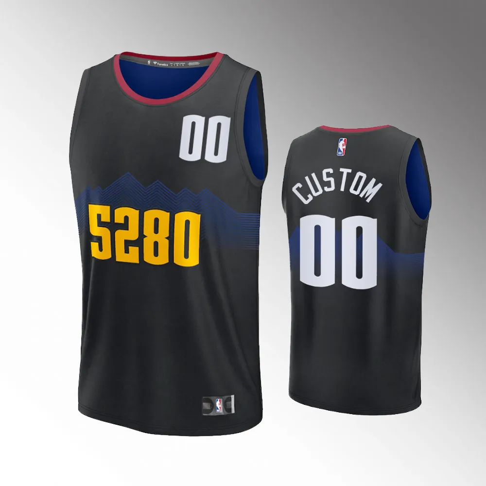 Unisex #00 Custom Denver Nuggets Fast Break 2023-24 City Edition Black Jersey