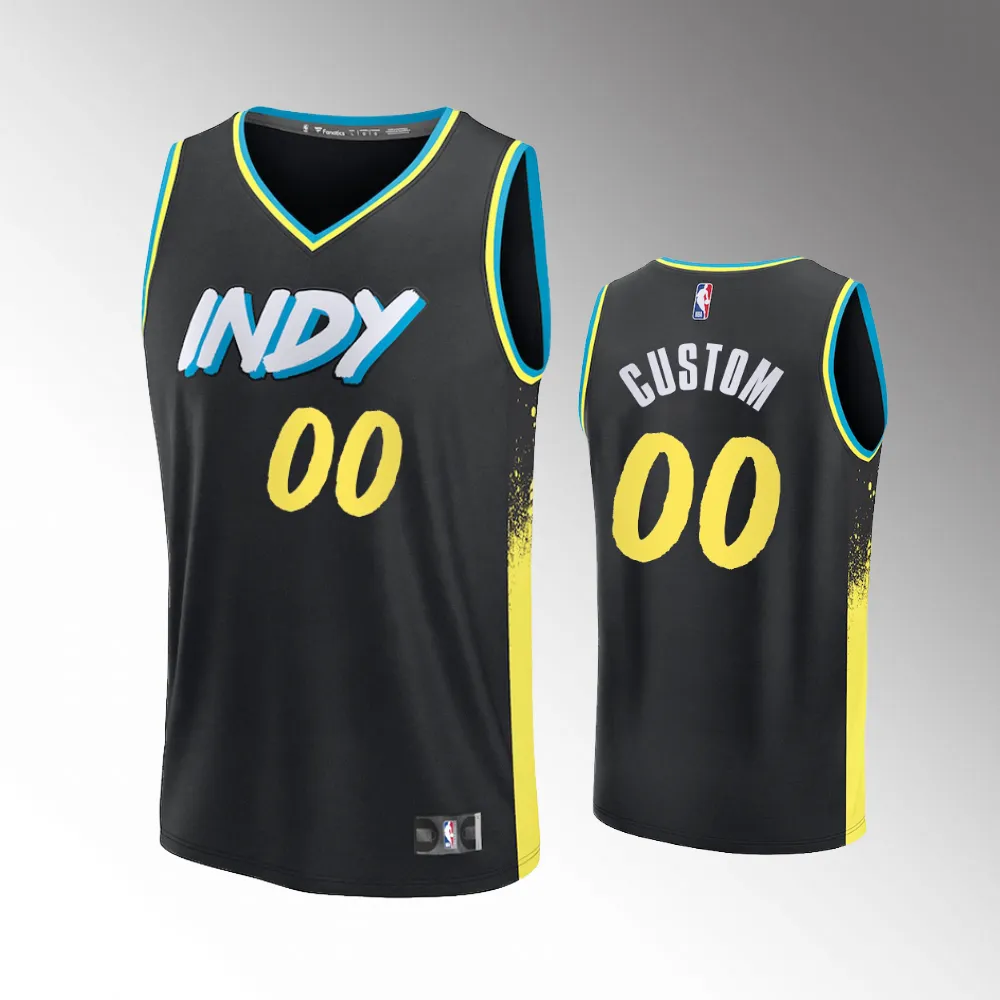 Unisex #00 Custom Indiana Pacers Fast Break 2023-24 City Edition Black Jersey