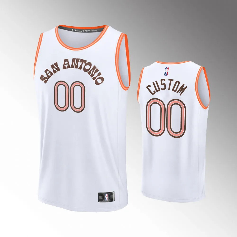 Unisex #00 Custom San Antonio Spurs Fast Break 2023-24 City Edition White Jersey