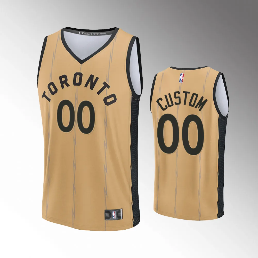 Unisex #00 Custom Toronto Raptors Fast Break 2023-24 City Edition Gold Jersey