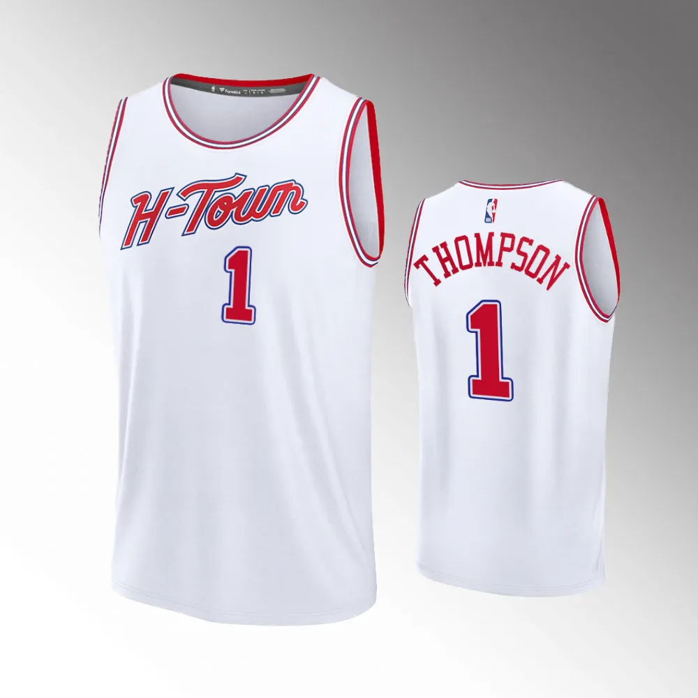 Unisex #1 AThompson Houston Rockets Fast Break 2023-24 City Edition White Jersey