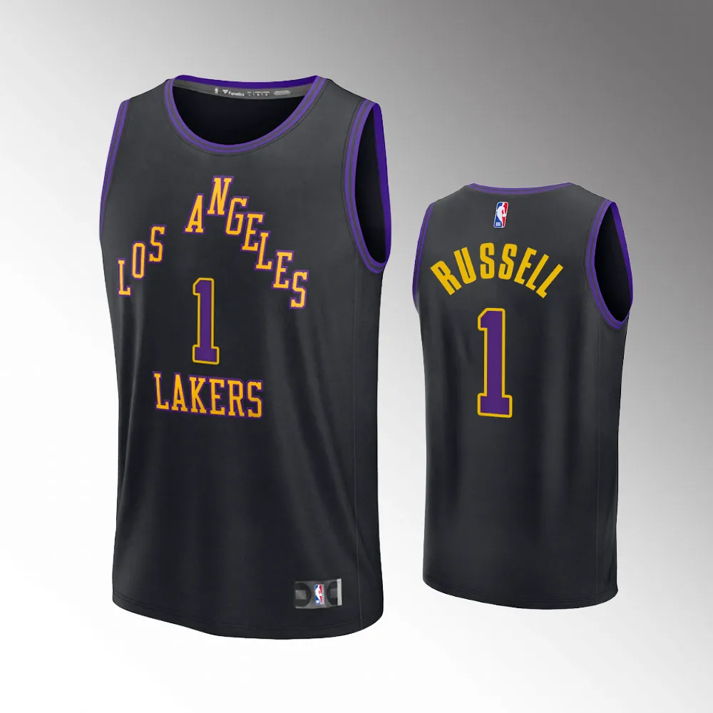 Unisex #1 D'Angelo Russell Los Angeles Lakers Fast Break 2023-24 City Edition Black Jersey