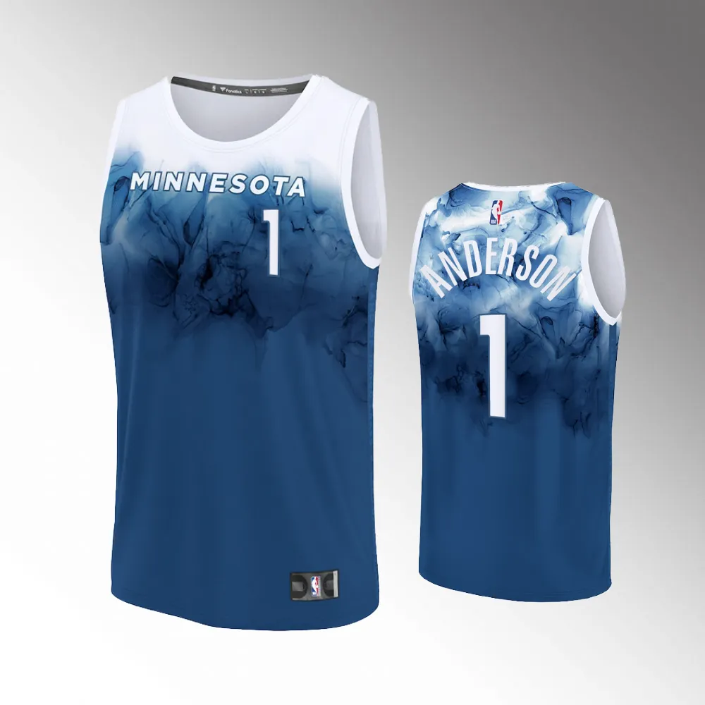 Unisex #1 Kyle Anderson Minnesota Timberwolves Fast Break 2023-24 City Edition Blue Jersey