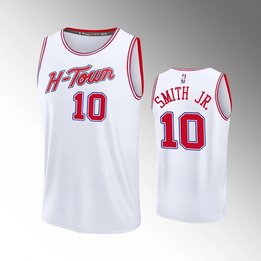 Unisex #10 Jabari Smith Jr. Houston Rockets Fast Break 2023-24 City Edition White Jersey