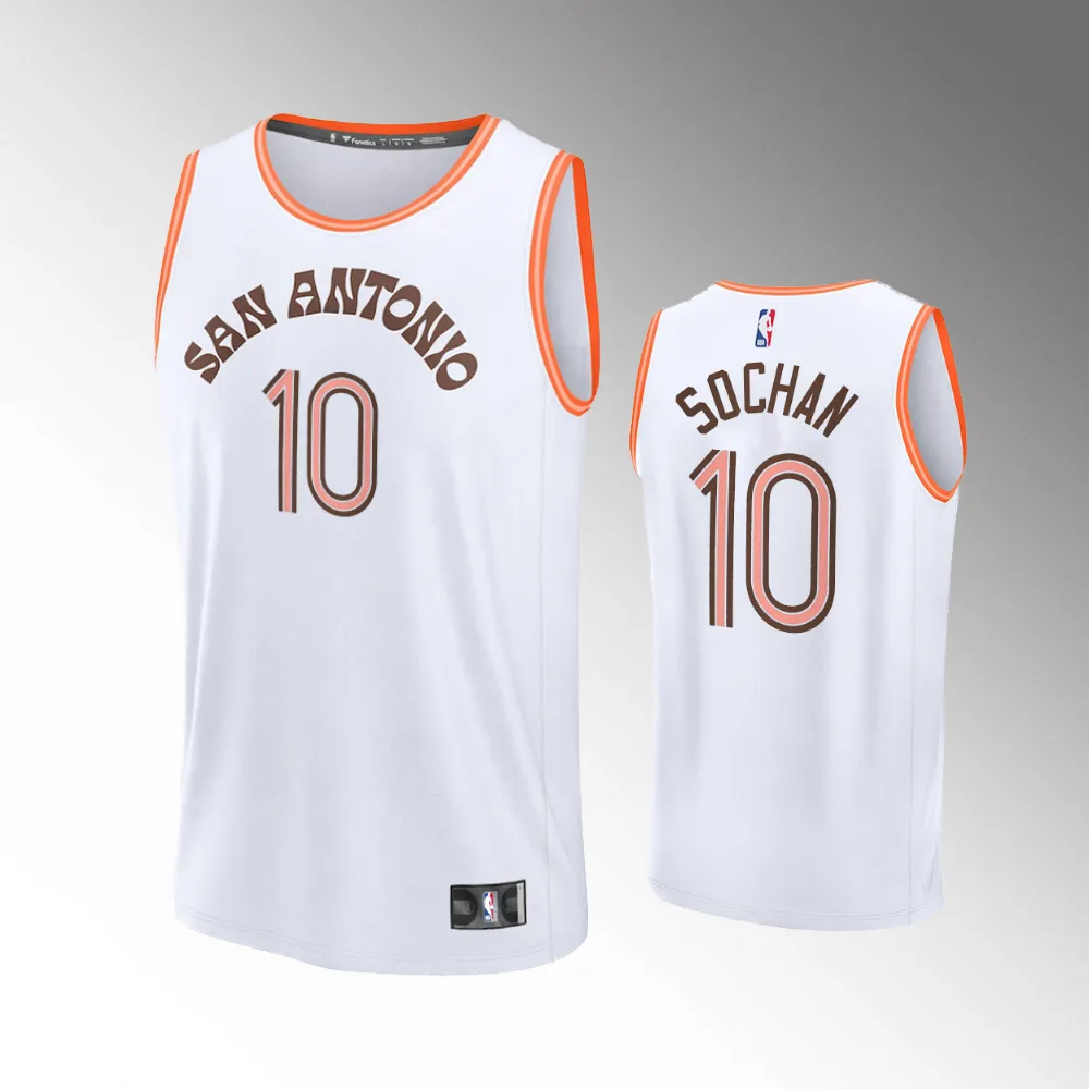 Unisex #10 Jeremy Sochan San Antonio Spurs Fast Break 2023-24 City Edition White Jersey