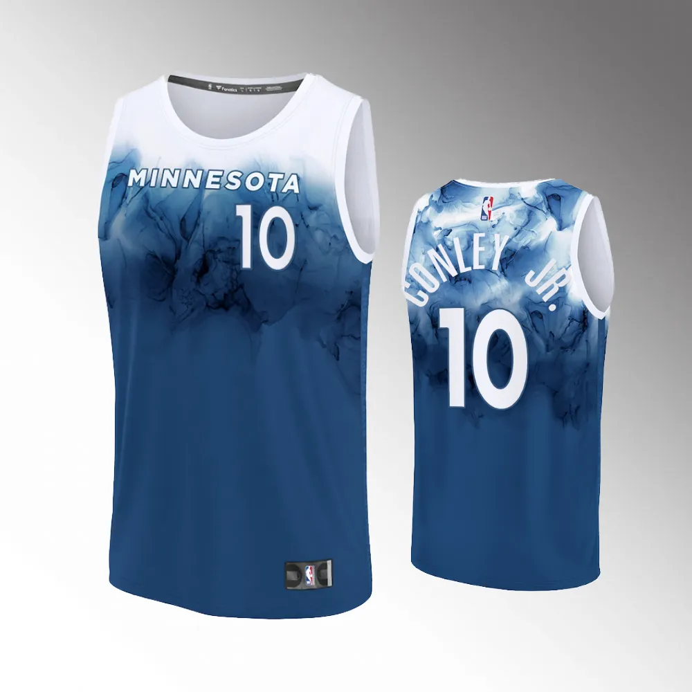 Unisex #10 Mike Conley Jr. Minnesota Timberwolves Fast Break 2023-24 City Edition Blue Jersey