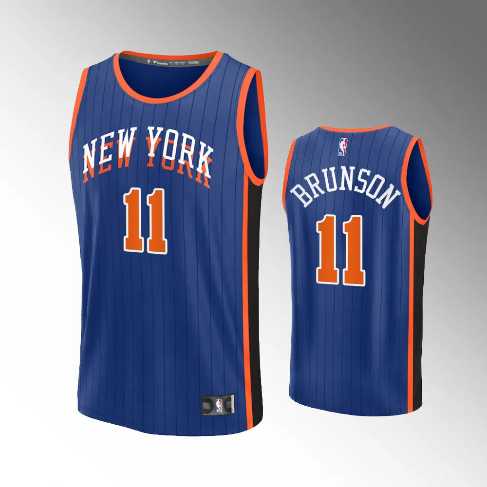 Unisex #11 Jalen Brunson New York Knicks Fast Break 2023-24 City Edition Blue Jersey