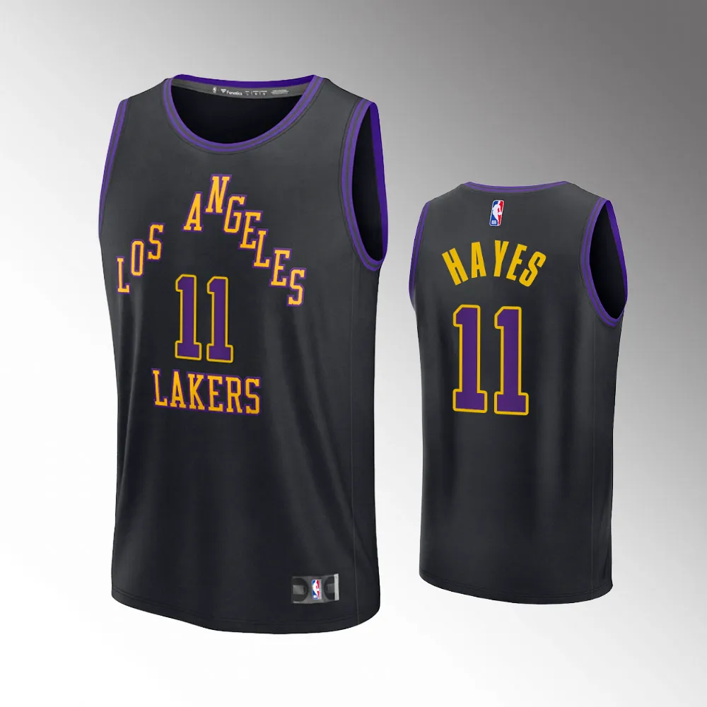 Unisex #11 Jaxson Hayes Los Angeles Lakers Fast Break 2023-24 City Edition Black Jersey