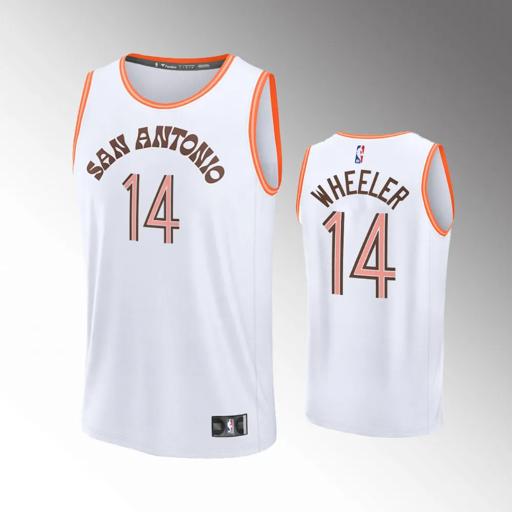 Unisex #14 Blake Wheeler San Antonio Spurs Fast Break 2023-24 City Edition White Jersey