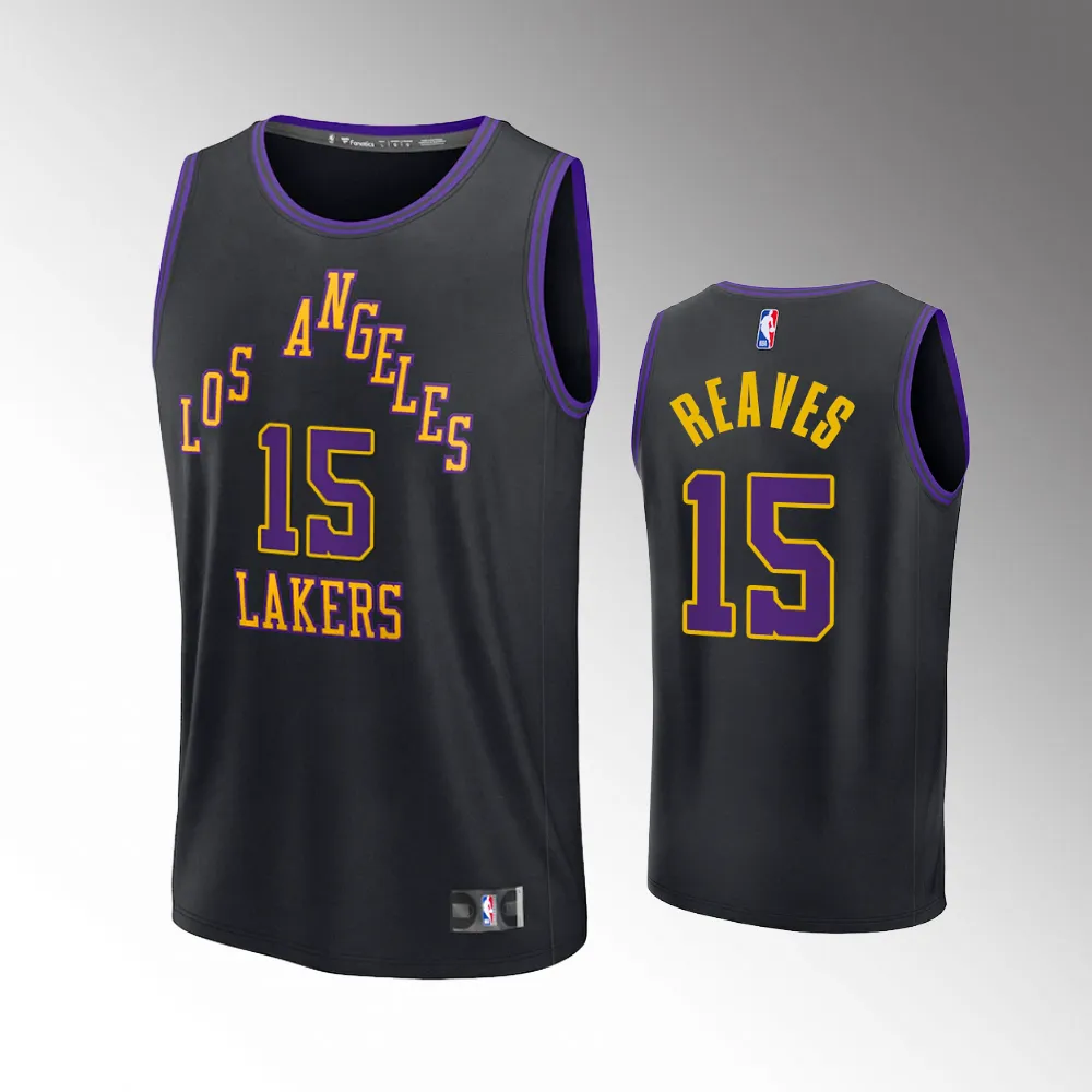 Unisex #15 Austin Reaves Los Angeles Lakers Fast Break 2023-24 City Edition Black Jersey