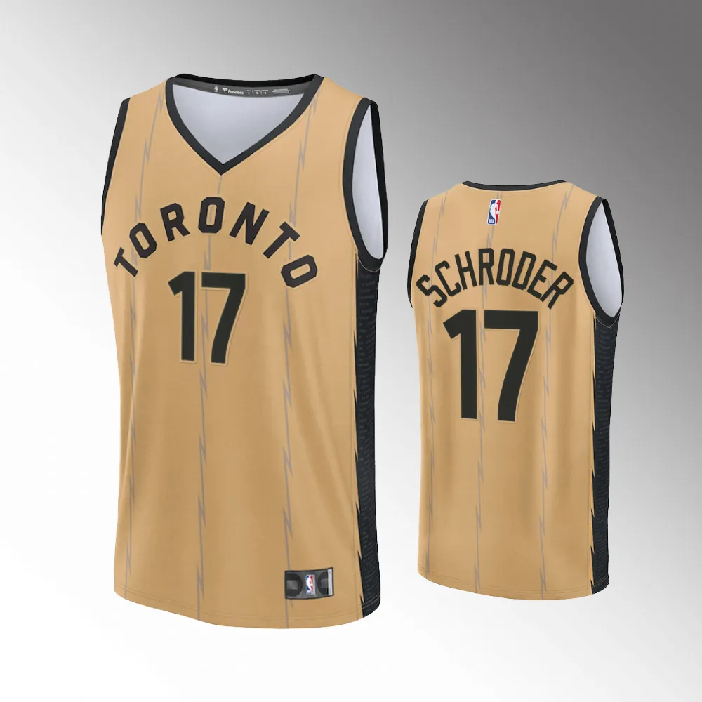 Unisex #17 Dennis Schroder Toronto Raptors Fast Break 2023-24 City Edition Gold Jersey