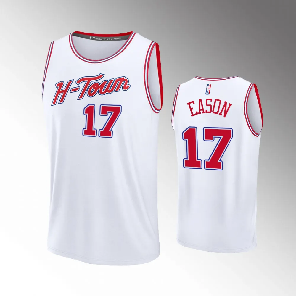 Unisex #17 Tari Eason Houston Rockets Fast Break 2023-24 City Edition White Jersey