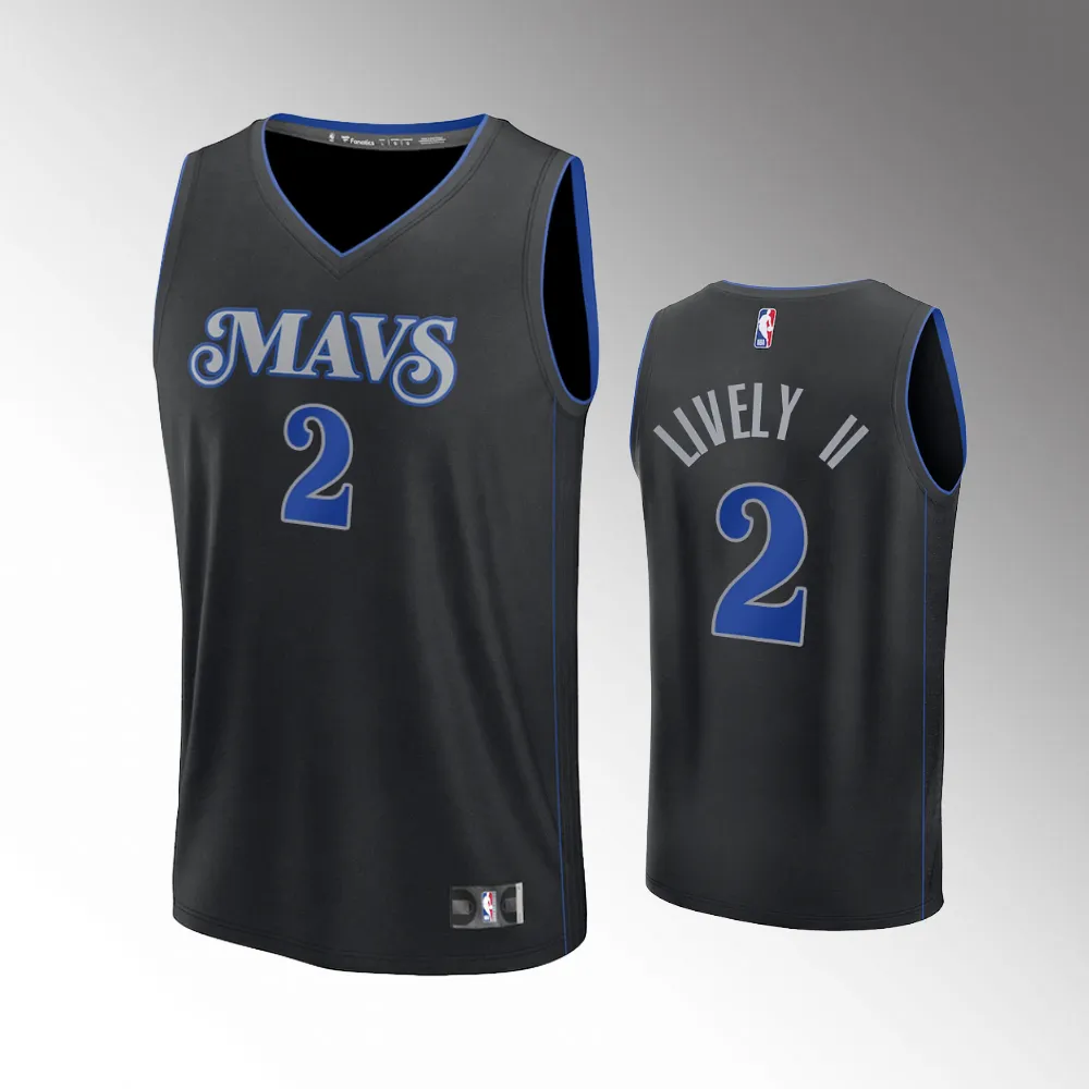 Unisex #2 Dereck Lively II Dallas Mavericks Fast Break 2023-24 City Edition Black Jersey