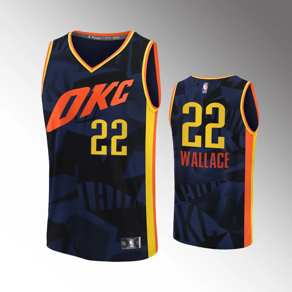 Unisex #22 Cason Wallace Oklahoma City Thunder Fast Break 2023-24 City Edition Black Jersey