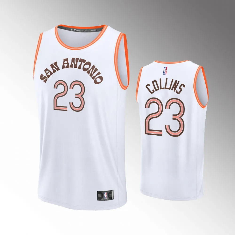 Unisex #23 Zach Collins San Antonio Spurs Fast Break 2023-24 City Edition White Jersey