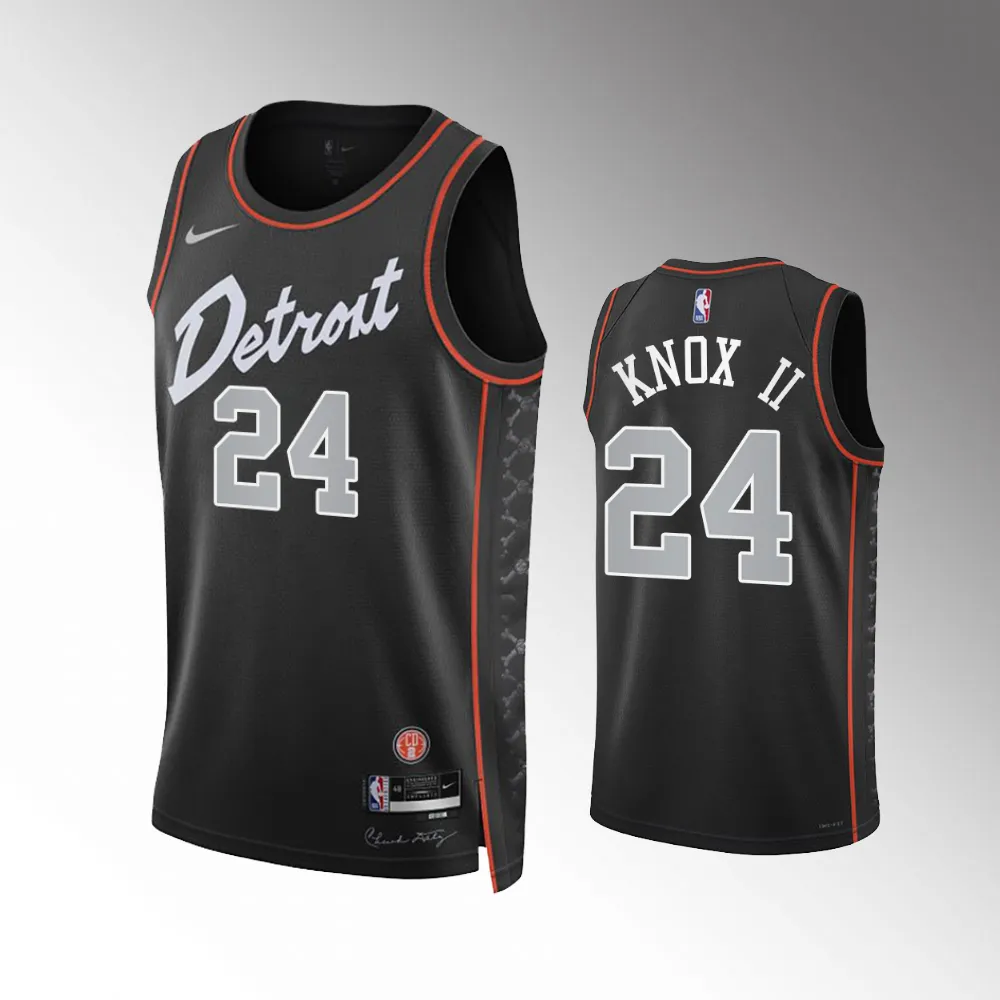 Unisex #24 Kevin Knox II Detroit Pistons City Edition 2023-24 Swingman Black Jersey