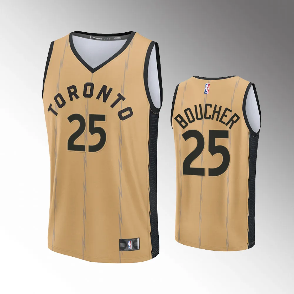 Unisex #25 Chris Boucher Toronto Raptors Fast Break 2023-24 City Edition Gold Jersey