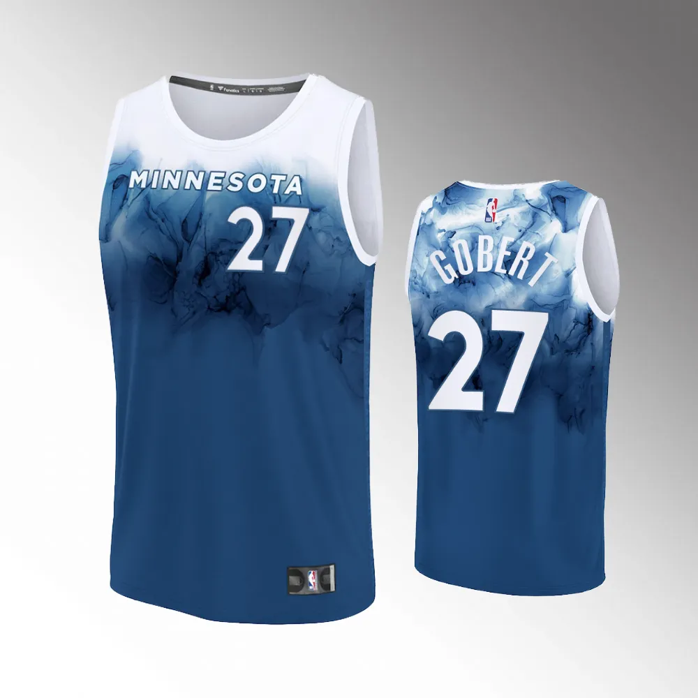 Unisex #27 Rudy Gobert Minnesota Timberwolves Fast Break 2023-24 City Edition Blue Jersey