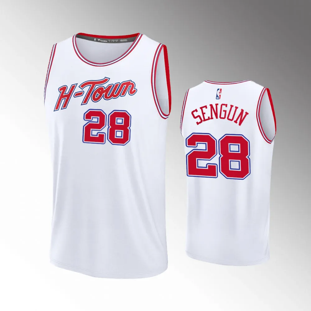 Unisex #28 Alperen Sengun Houston Rockets Fast Break 2023-24 City Edition White Jersey