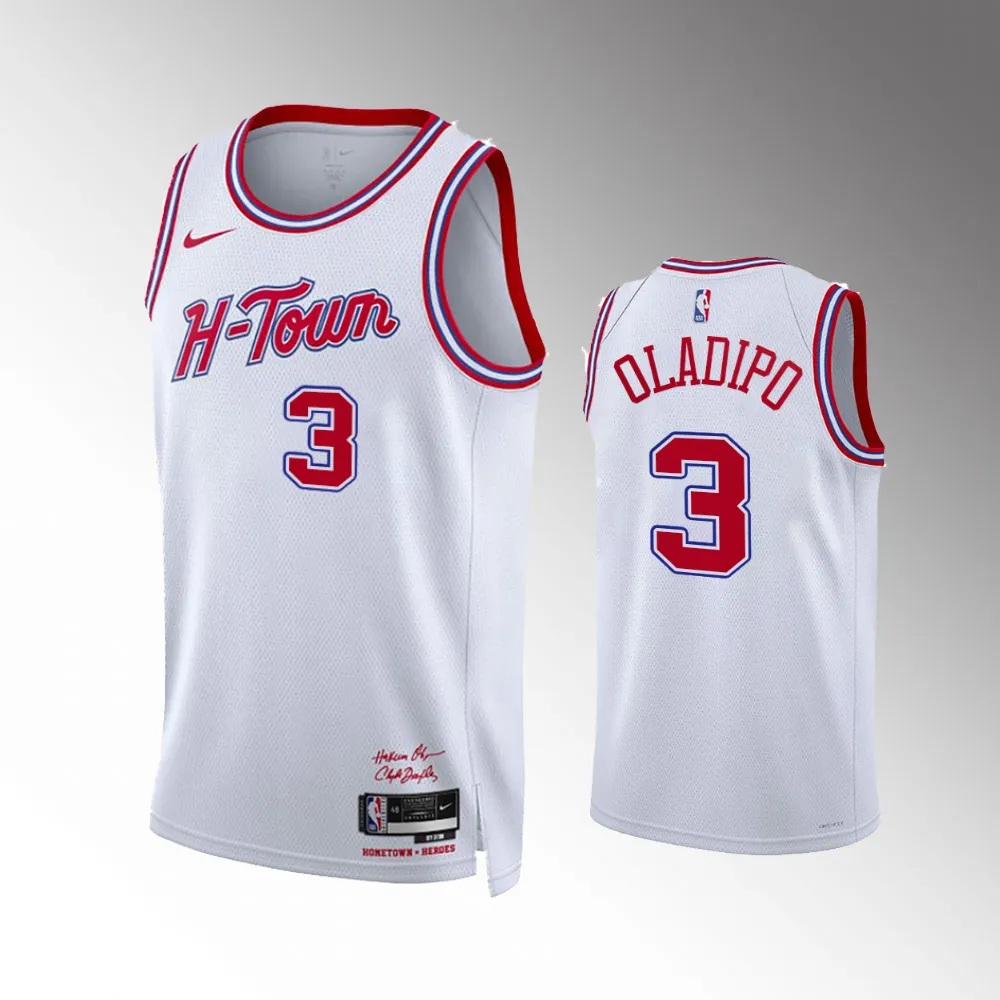 Unisex #3 Victor Oladipo Houston Rockets City Edition 2023-24 Swingman White Jersey