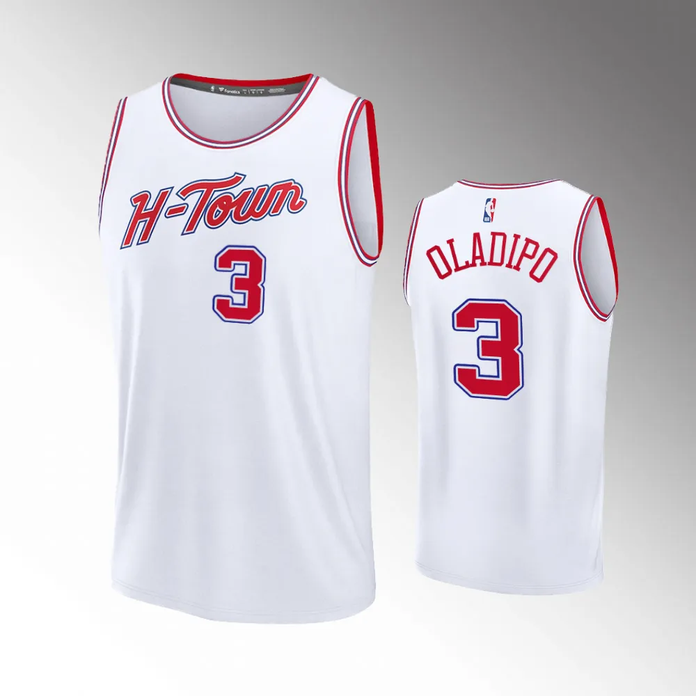 Unisex #3 Victor Oladipo Houston Rockets Fast Break 2023-24 City Edition White Jersey