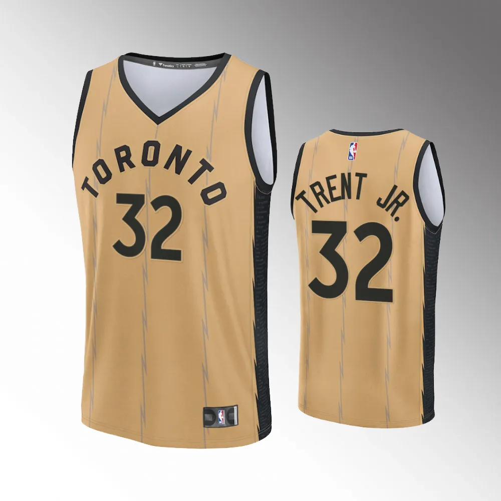 Unisex #32 Gary Trent Jr. Toronto Raptors Fast Break 2023-24 City Edition Gold Jersey