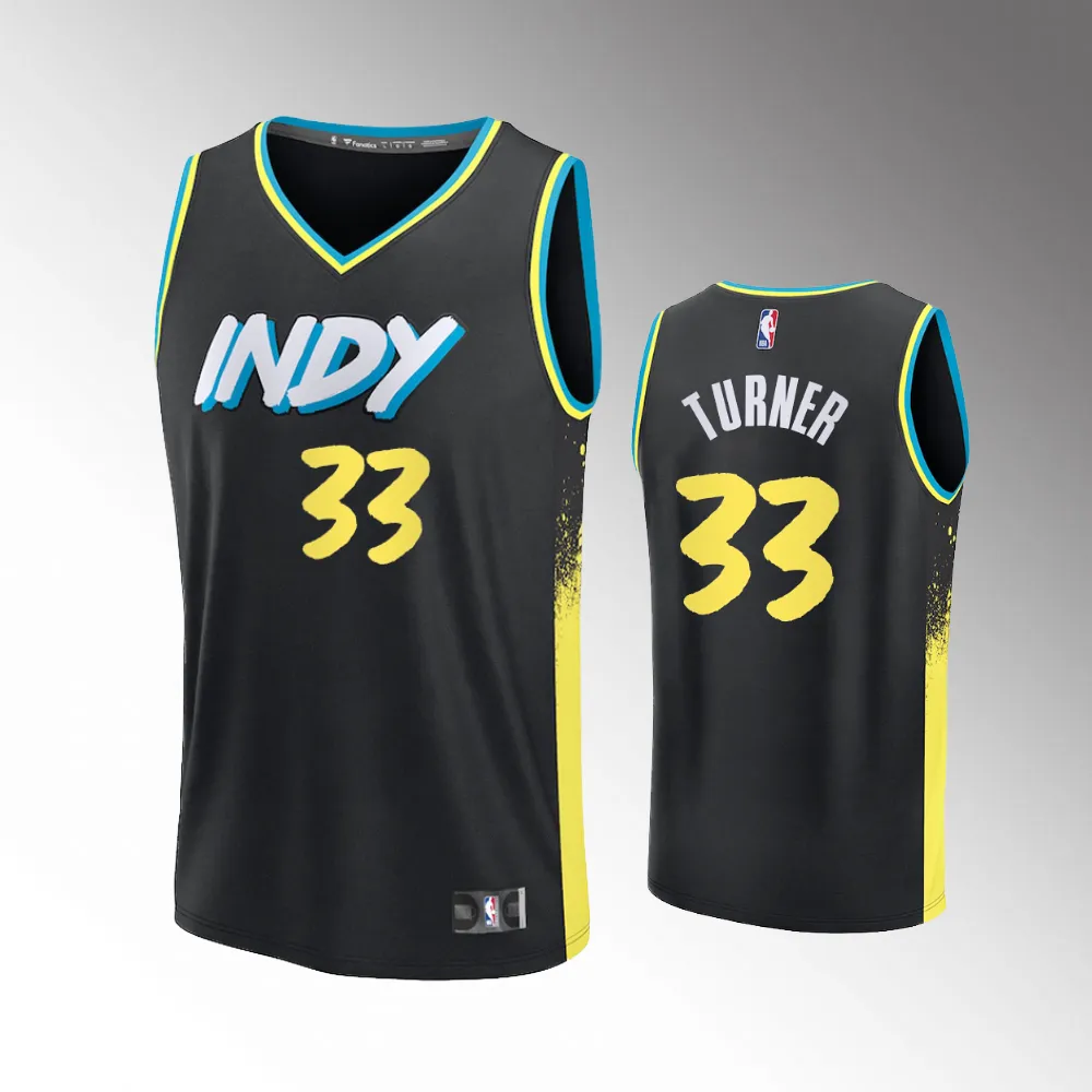 Unisex #33 Myles Turner Indiana Pacers Fast Break 2023-24 City Edition Black Jersey