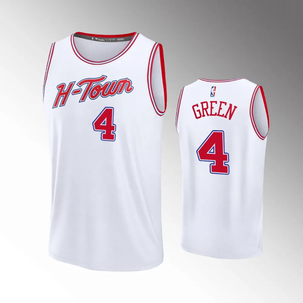 Unisex #4 Jalen Green Houston Rockets Fast Break 2023-24 City Edition White Jersey