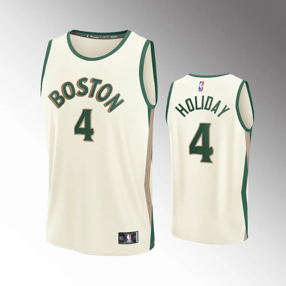 Unisex #4 Jrue Holiday Boston Celtics Fast Break 2023-24 City Edition Cream Jersey