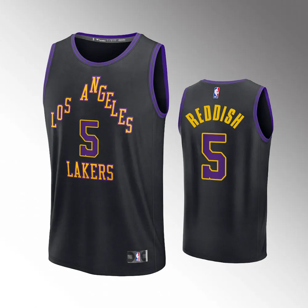 Unisex #5 Cam Reddish Los Angeles Lakers Fast Break 2023-24 City Edition Black Jersey