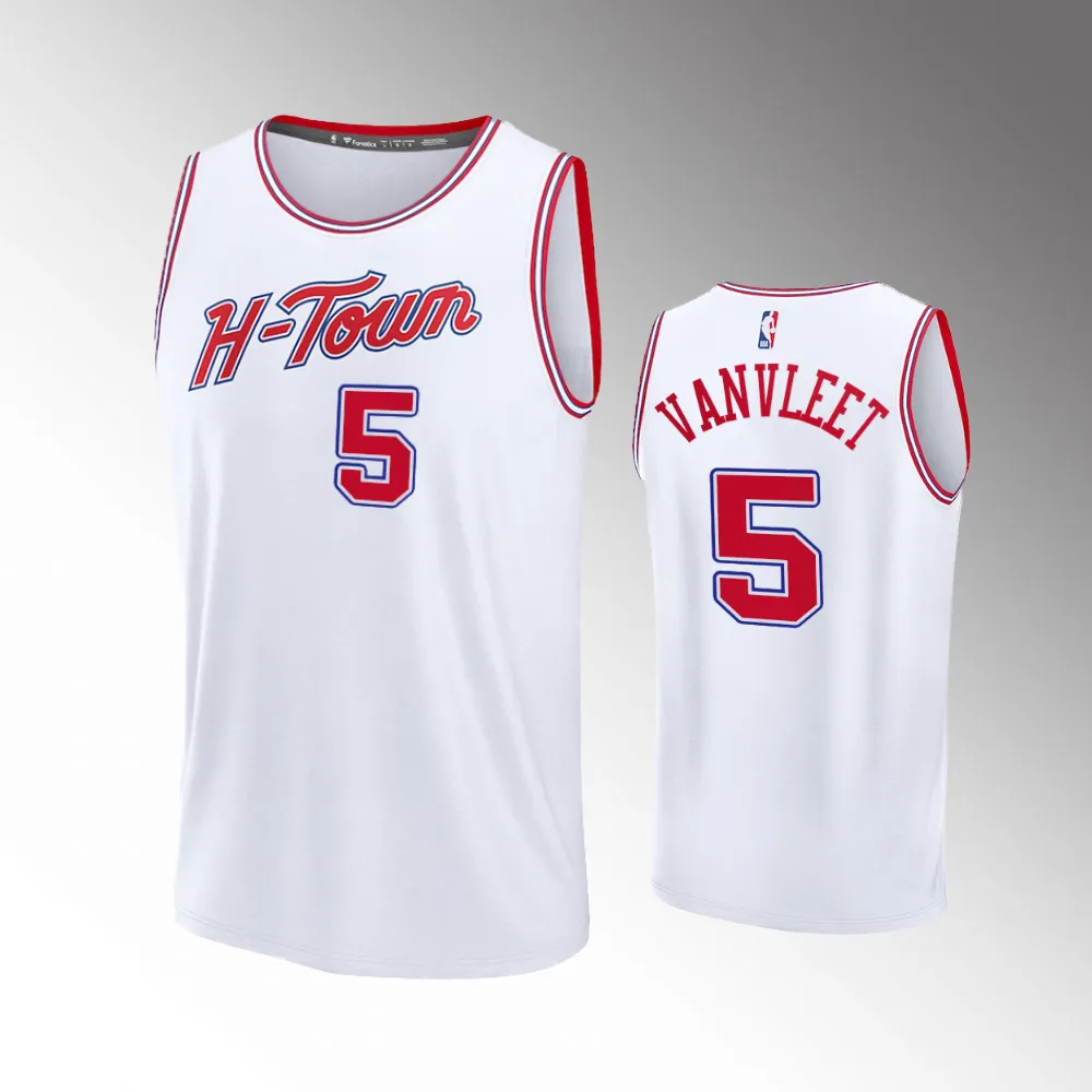 Unisex #5 Fred VanVleet Houston Rockets Fast Break 2023-24 City Edition White Jersey