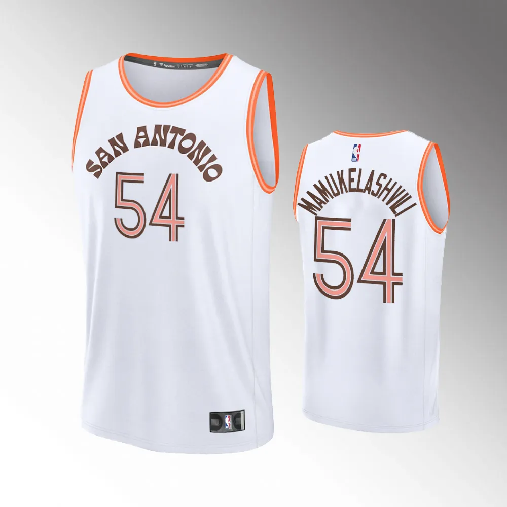 Unisex #54 Sandro Mamukelashvili San Antonio Spurs Fast Break 2023-24 City Edition White Jersey