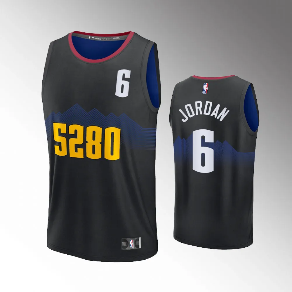 Unisex #6 DeAndre Jordan Denver Nuggets Fast Break 2023-24 City Edition Black Jersey