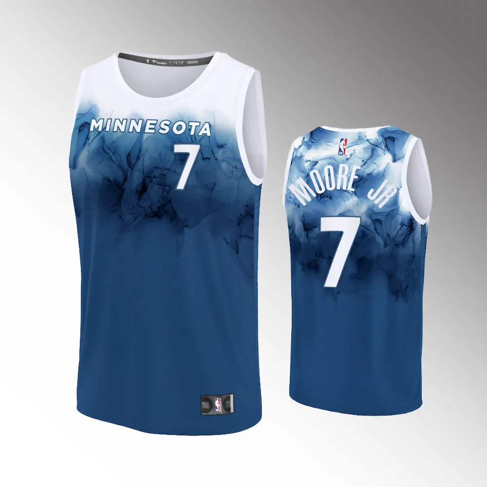 Unisex #7 Wendell Moore Jr. Minnesota Timberwolves Fast Break 2023-24 City Edition Blue Jersey