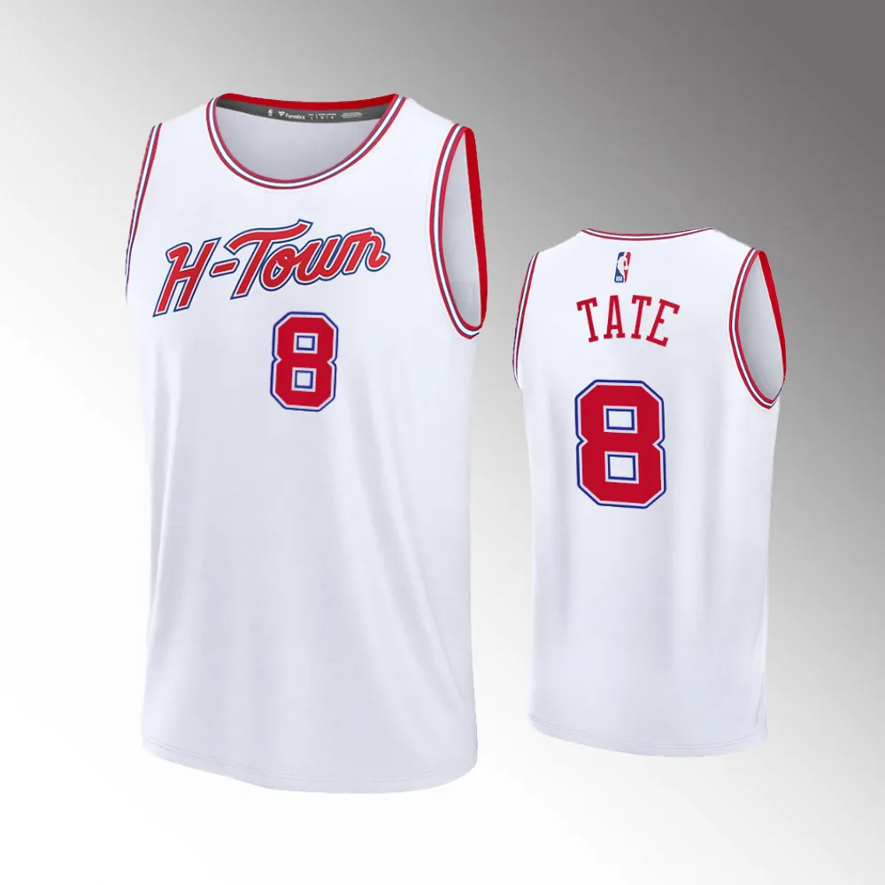 Unisex #8 Jae'Sean Tate Houston Rockets Fast Break 2023-24 City Edition White Jersey