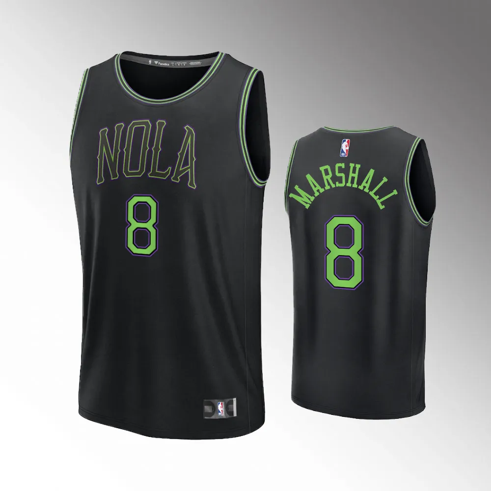 Unisex #8 Naji Marshall New Orleans Pelicans Fast Break 2023-24 City Edition Black Jersey