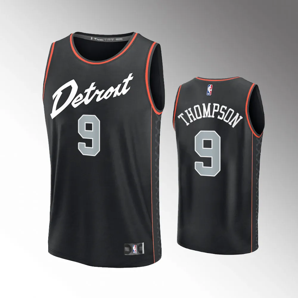 Unisex #9 Ausar Thompson Detroit Pistons Fast Break 2023-24 City Edition Black Jersey